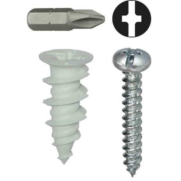 Screw Anchor, 1" L, Nylon